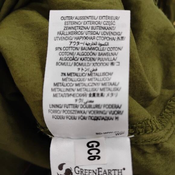 NWT Boden Grecian Playsuit Romper Green Metallic Gold Striped Pockets D0674 12 - Picture 7 of 7